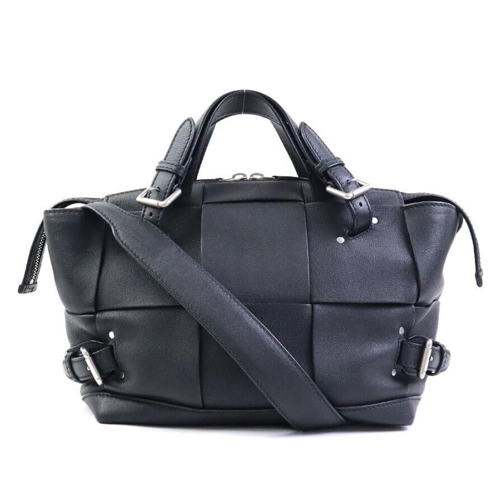 Bottega Veneta Arco Leather Shoulder Bag Black